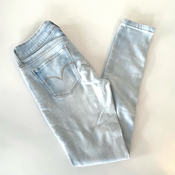 Levi's Denim - LEVIS WOMENS LIGHT WASH BLUE SKINNY JEANS PANTS 28